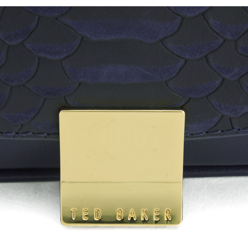 Ted Baker Women's Ember Large Textured Zip Leather Cross Body Bag - Dark Blue