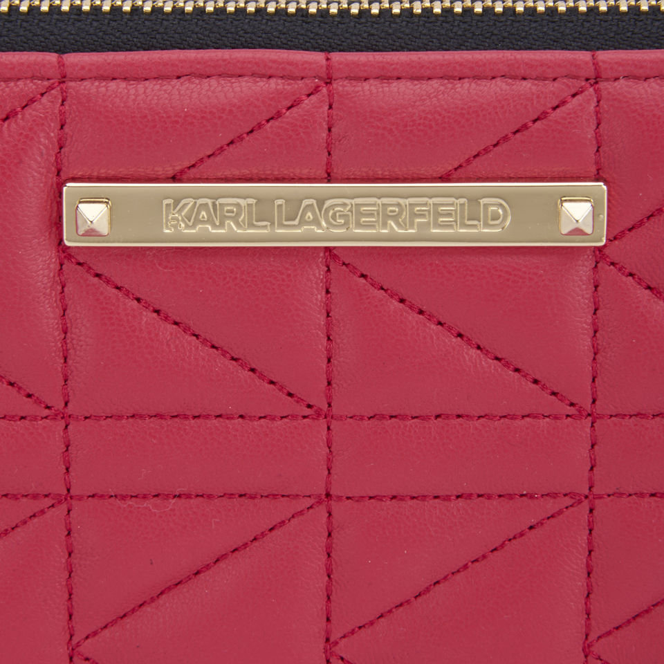 Karl Lagerfeld K/Kuilted Zip Around Wallet - Raspberry