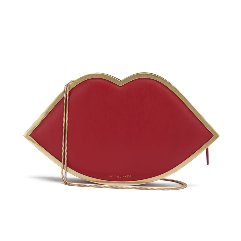 Lulu Guinness Women s New Larger Lips Clutch Bag Red