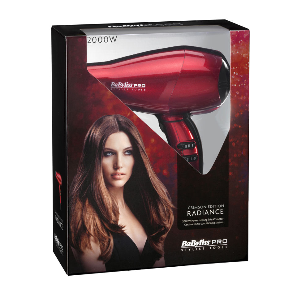 BaByliss PRO Radiance Crimson Edition Hair Dryer - Red (2000W)