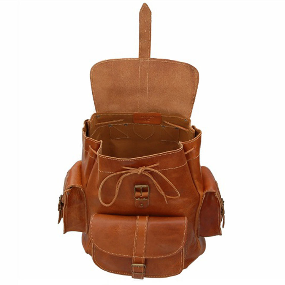Grafea Show Business Medium Leather Rucksack - Caramel