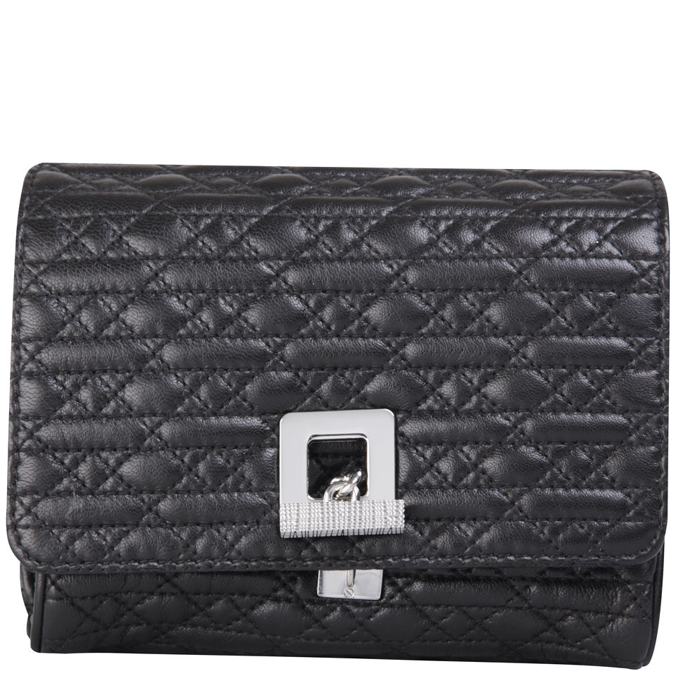 French Connection Quilted Leather Shoulder Bag - Black