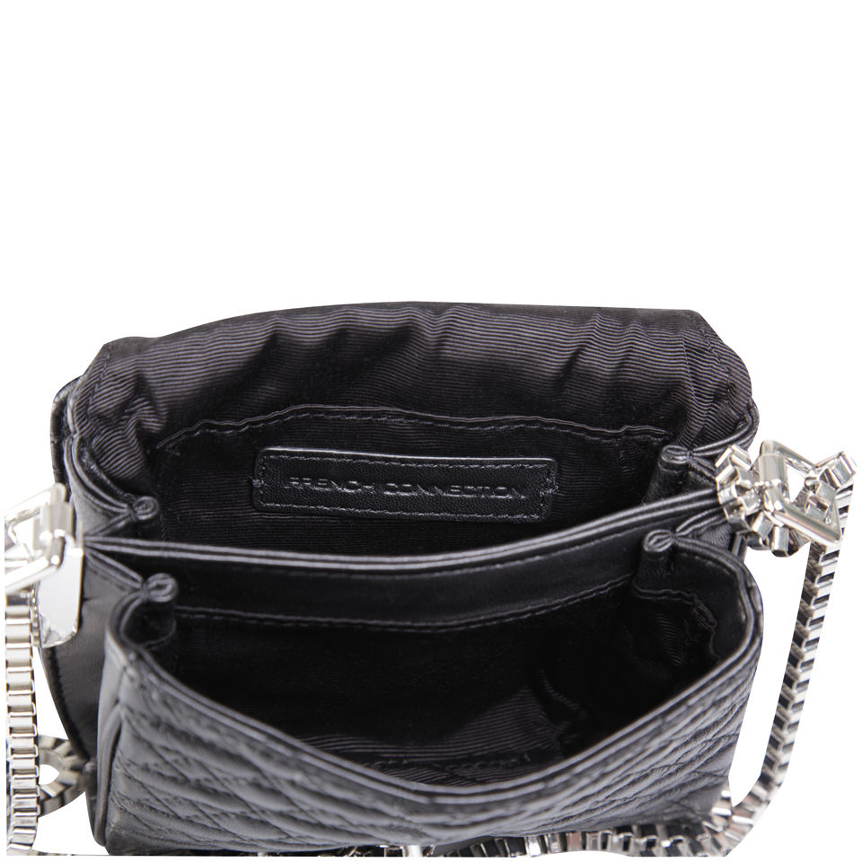 French Connection Quilted Leather Shoulder Bag - Black