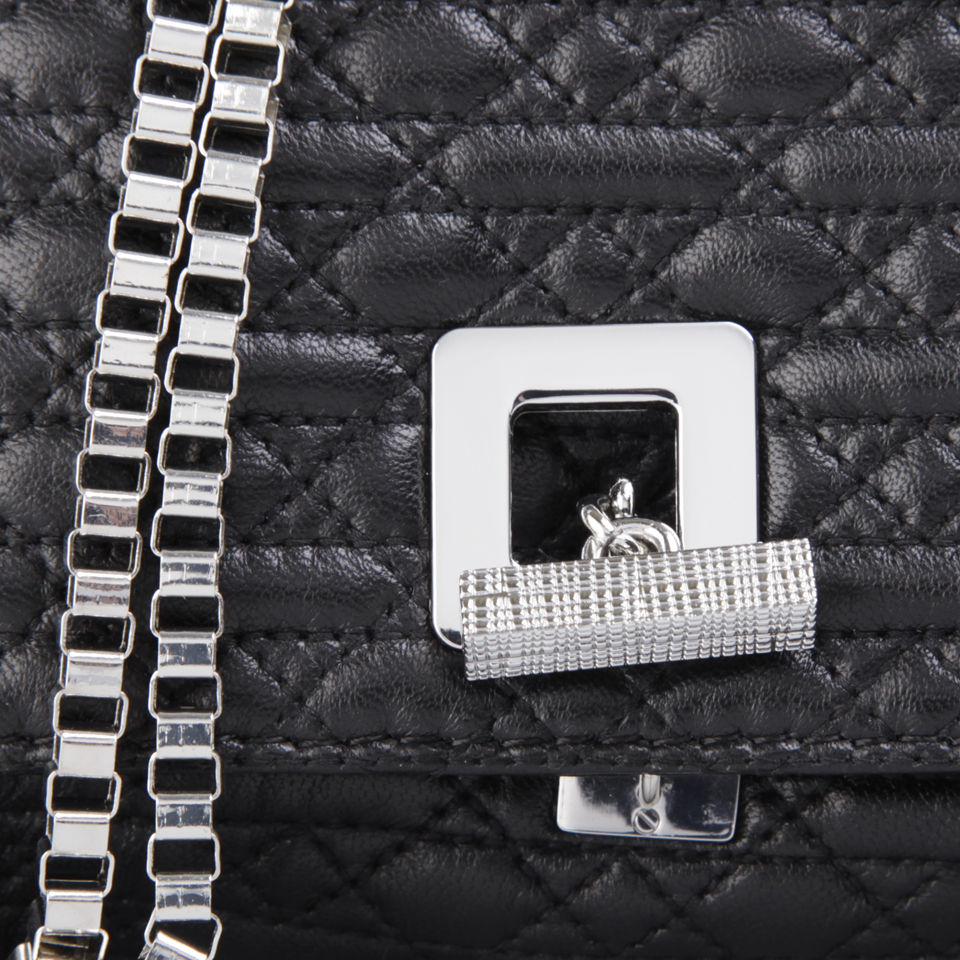 French Connection Quilted Leather Shoulder Bag - Black