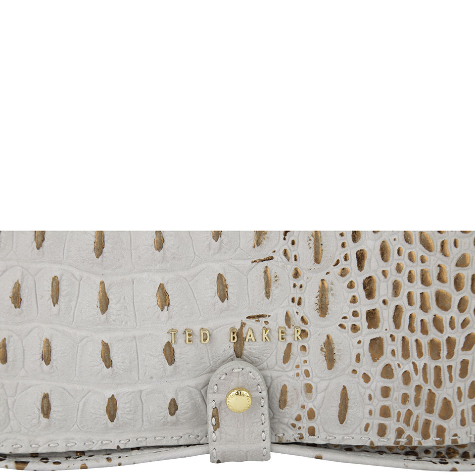 Ted Baker Women's Crocbod Exotic Stab Stitch Leather Cross Body Bag - Mid Grey