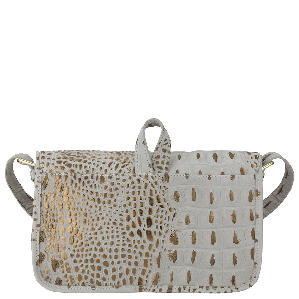 Ted Baker Women's Crocbod Exotic Stab Stitch Leather Cross Body Bag - Mid Grey