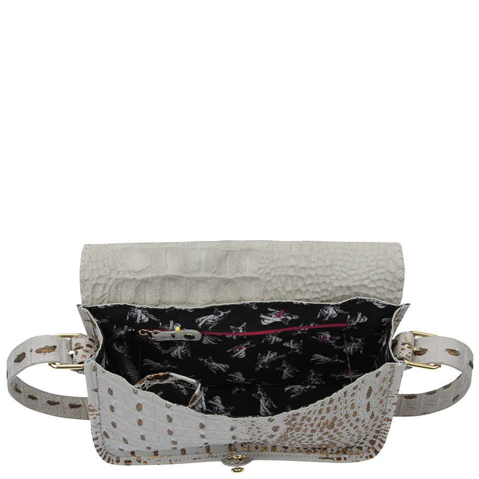 Ted Baker Women's Crocbod Exotic Stab Stitch Leather Cross Body Bag - Mid Grey