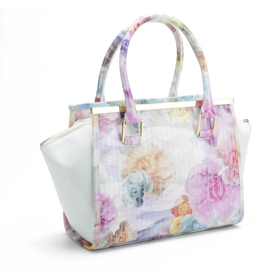 Ted Baker Women's Kerie Floral Print Metal Bar Wing Tote Bag - Pale Green