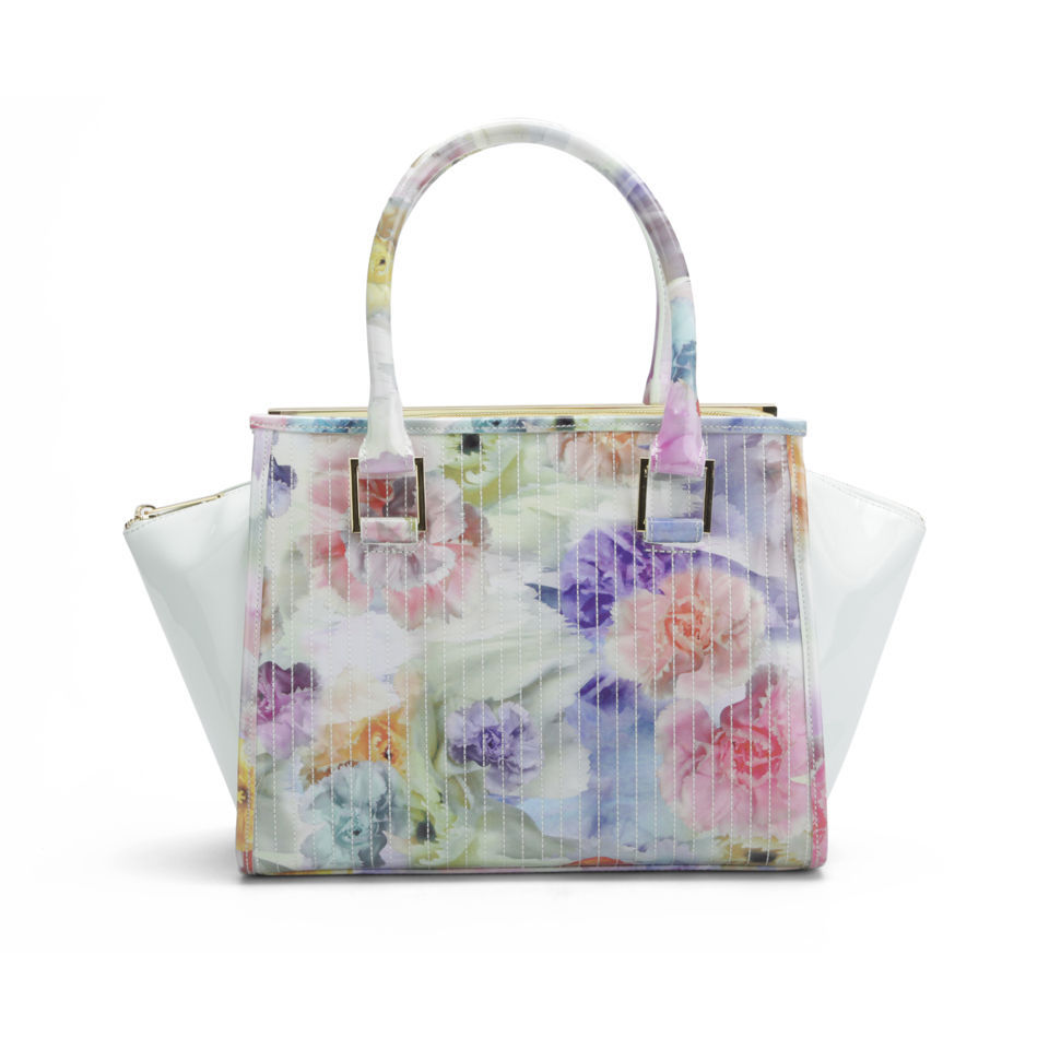 Ted Baker Women's Kerie Floral Print Metal Bar Wing Tote Bag - Pale Green