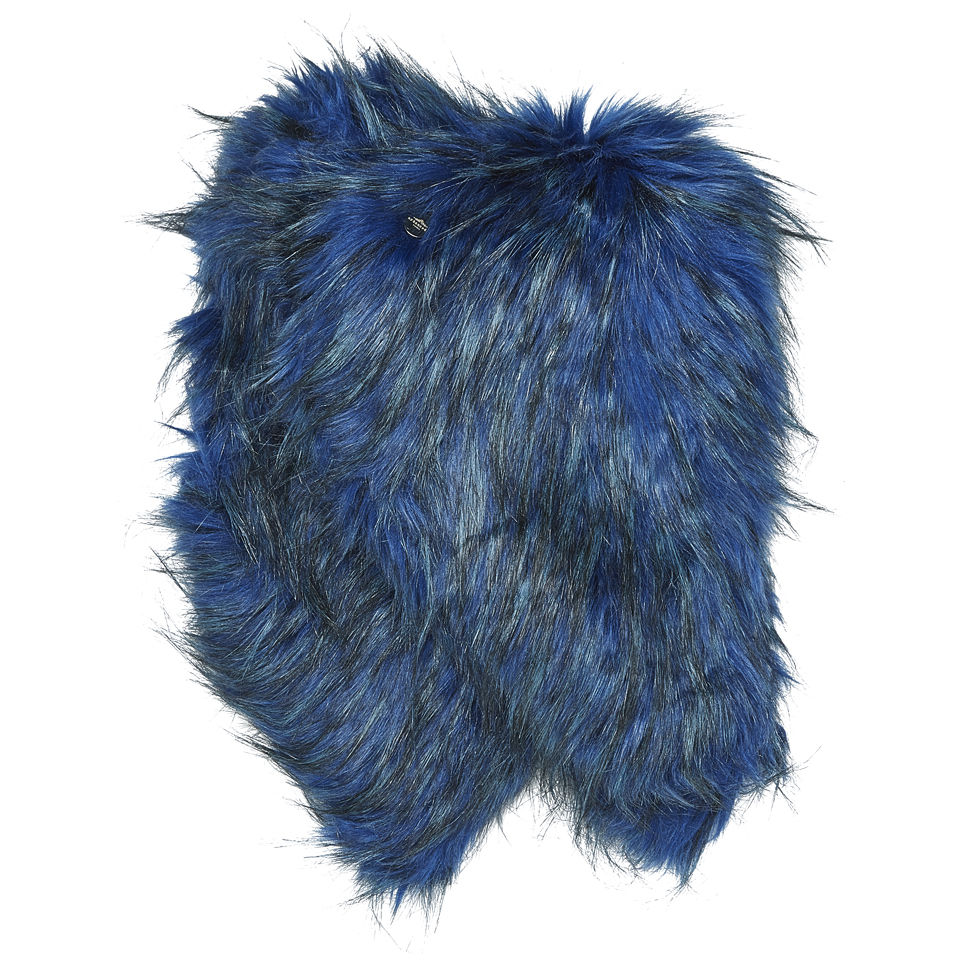 Urbancode Faux Fur Lapel Collar - Royal Blue