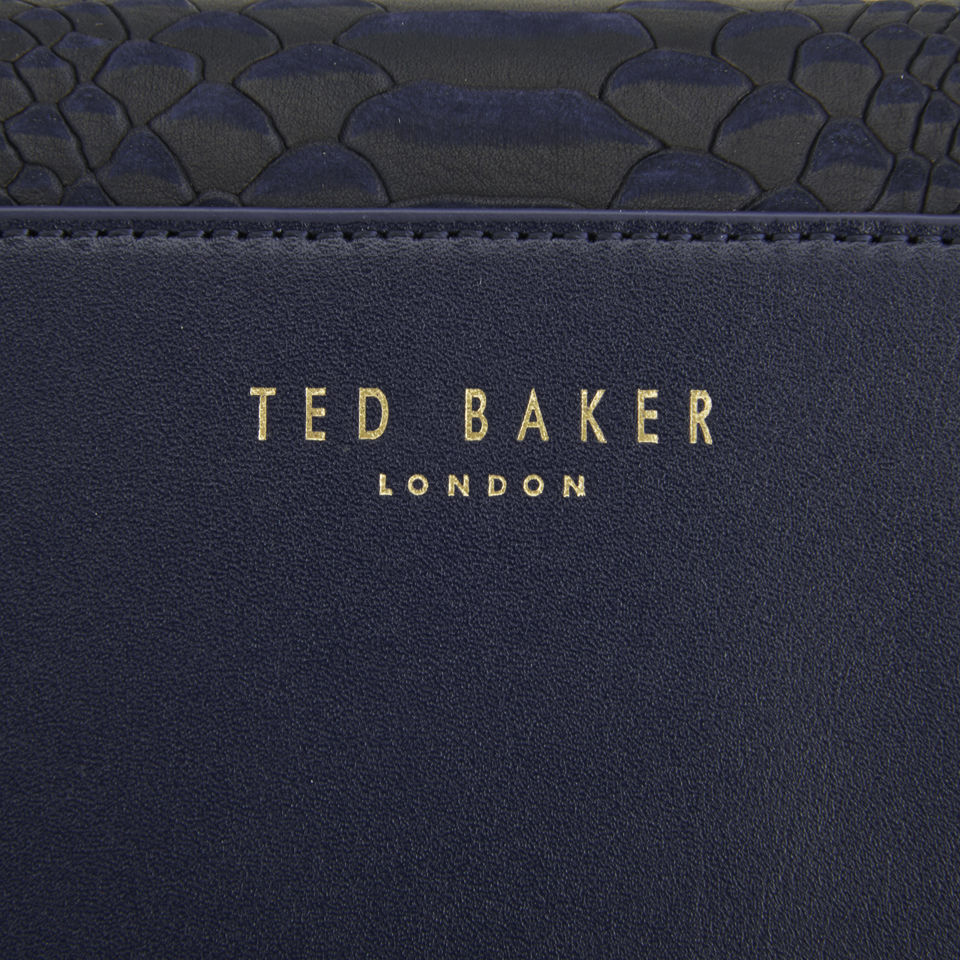 Ted Baker Women's Eloise Large Zip Textured Leather Clutch Bag - Dark Blue