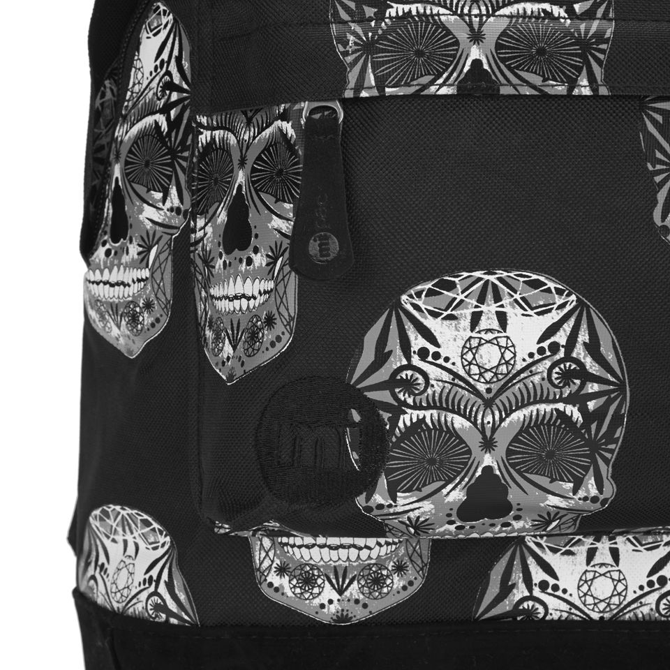 Mi-Pac Skulls Backpack by Eloise Roberts - Black