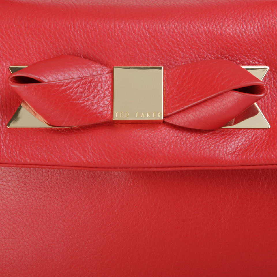 Ted Baker Jamoon Leather Metal Bow Satchel - Red