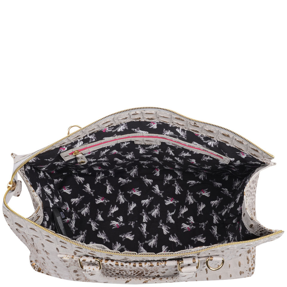 Ted Baker Women's Crociss Exotic Stab Stitch Maxi Leather East West Bag - Mid Grey