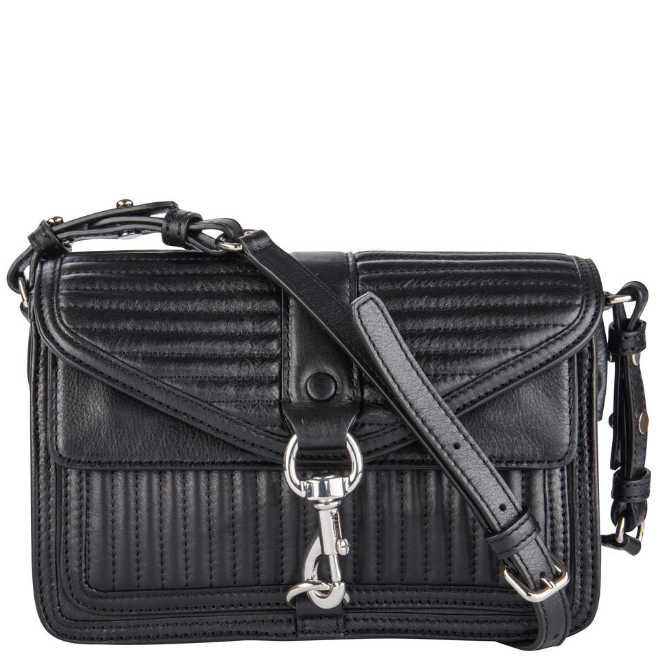 Rebecca Minkoff Hudson Leather Quilted Moto Mini Bag - Black