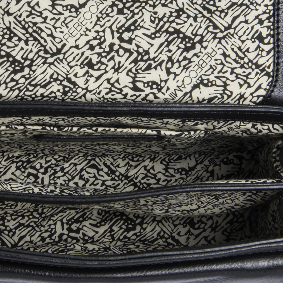 Rebecca Minkoff Hudson Leather Quilted Moto Mini Bag - Black