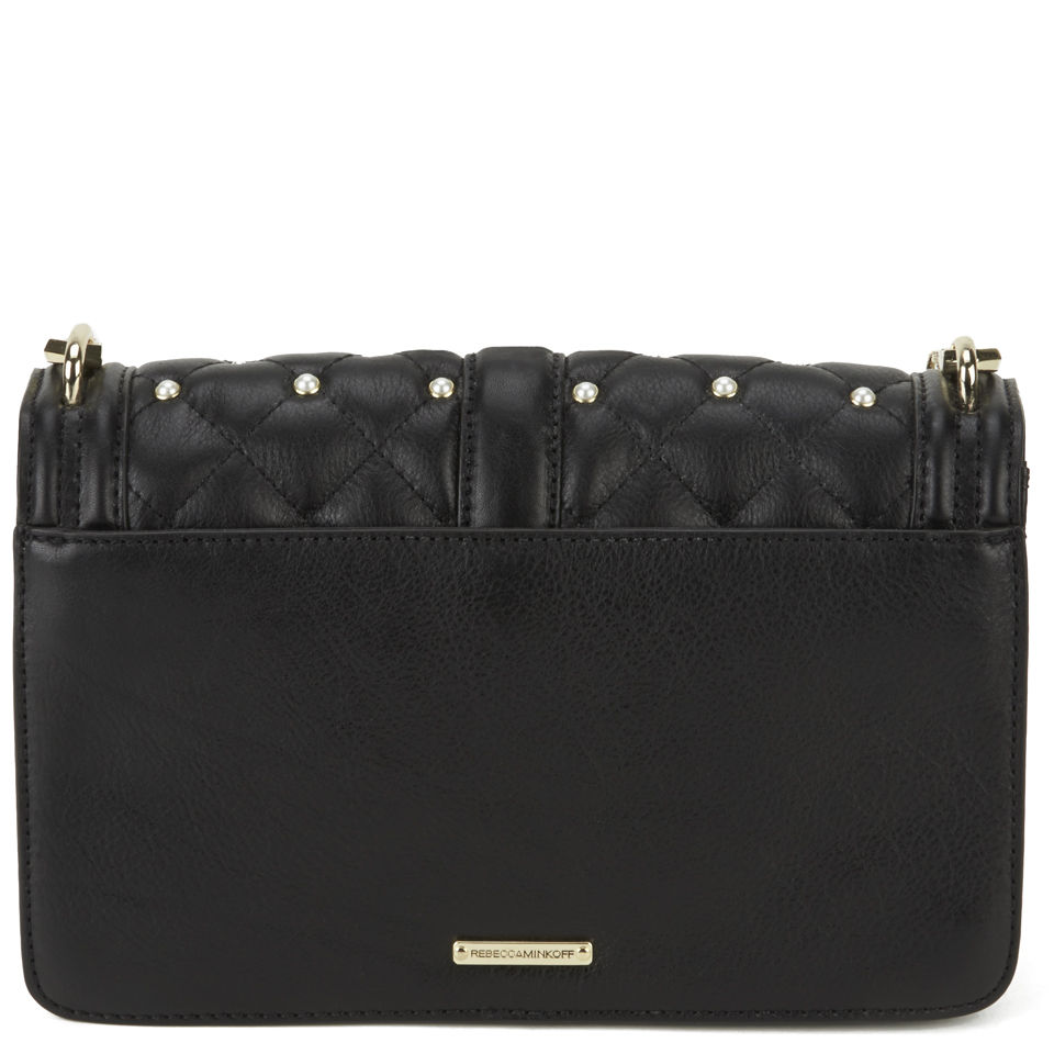 Rebecca Minkoff Leather Love Cross Body Bag with Pearls - Black