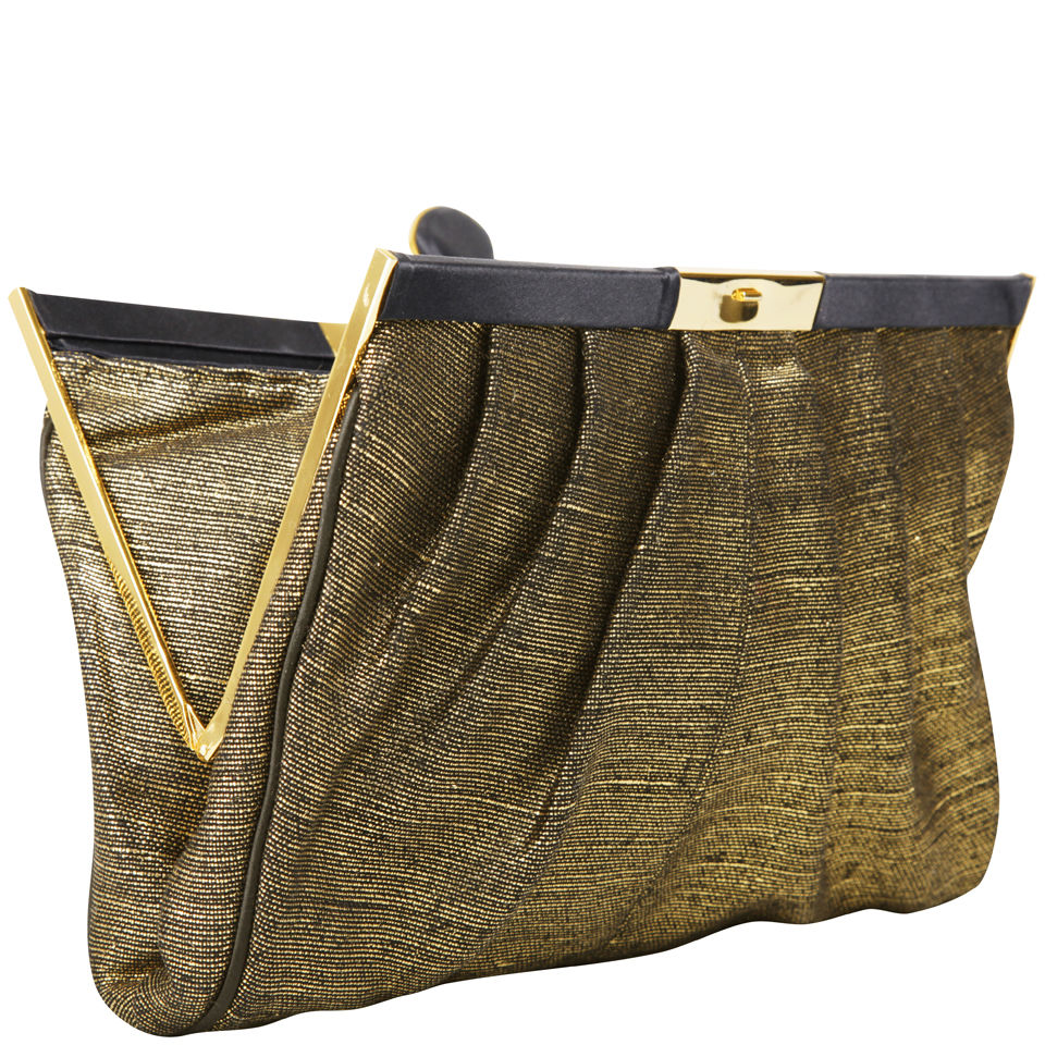 Wilbur & Gussie Exclusive to Harper's Bazaar Magnus Clutch - Black/Gold