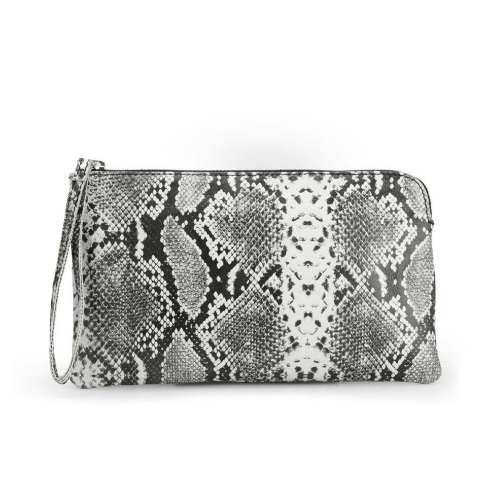 Markberg Women's Liva Leather Snake Clutch - Black/White Snake