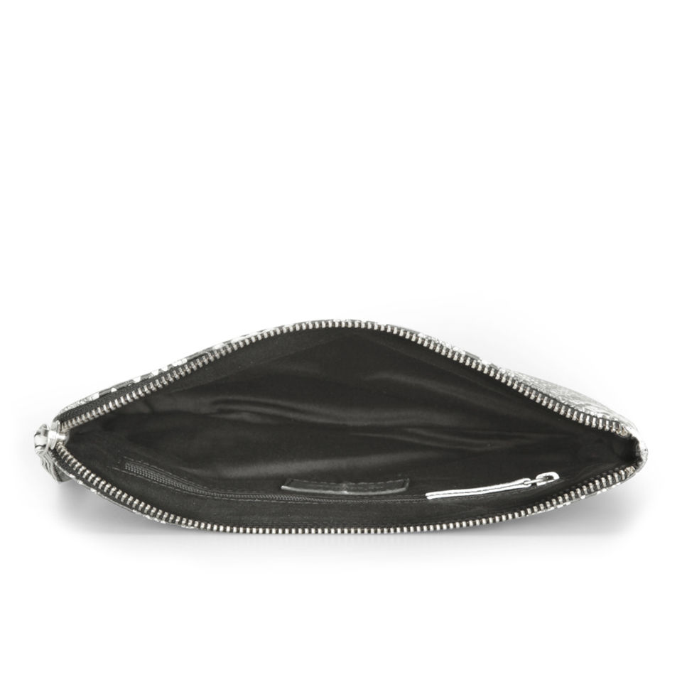 Markberg Women's Liva Leather Snake Clutch - Black/White Snake
