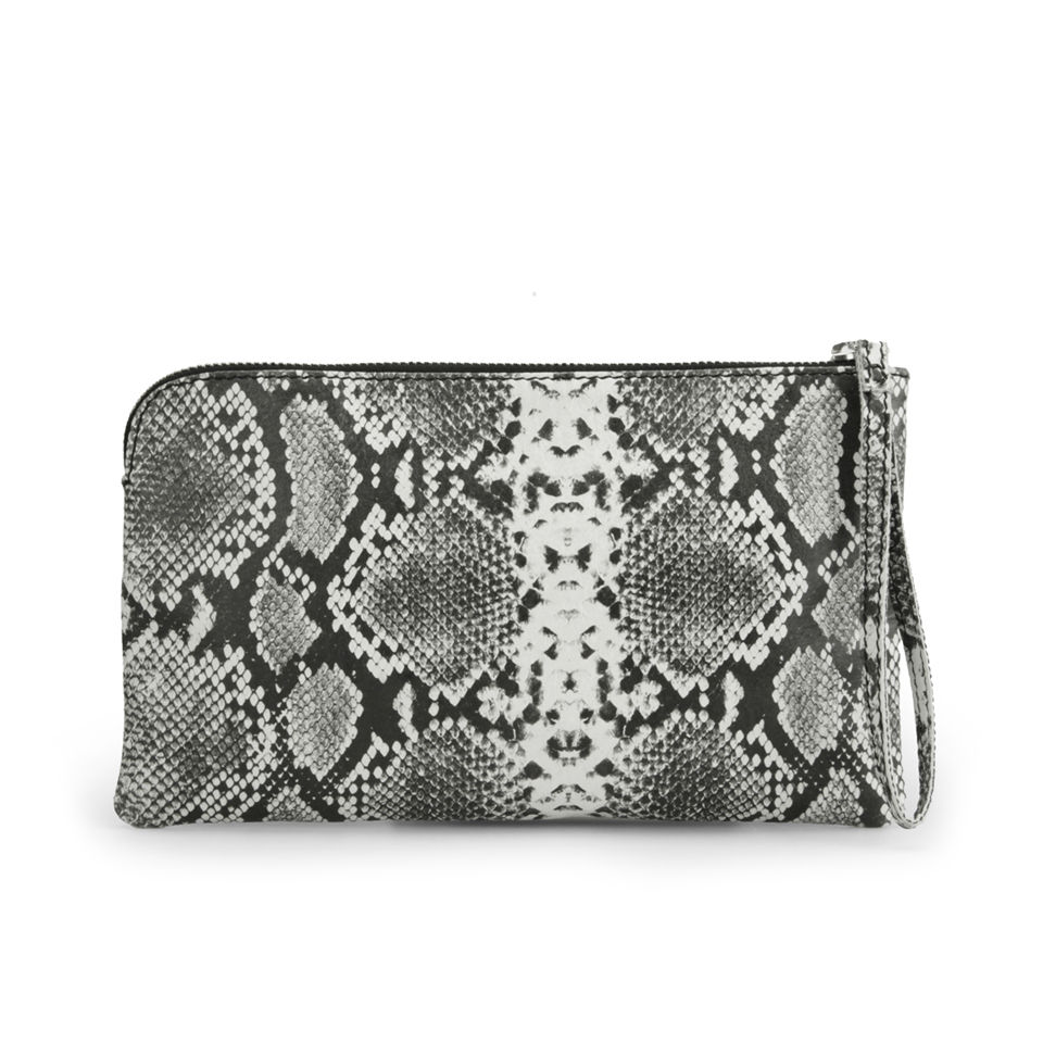 Markberg Women's Liva Leather Snake Clutch - Black/White Snake