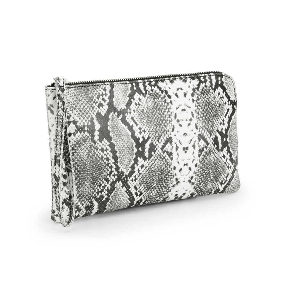 Markberg Women's Liva Leather Snake Clutch - Black/White Snake