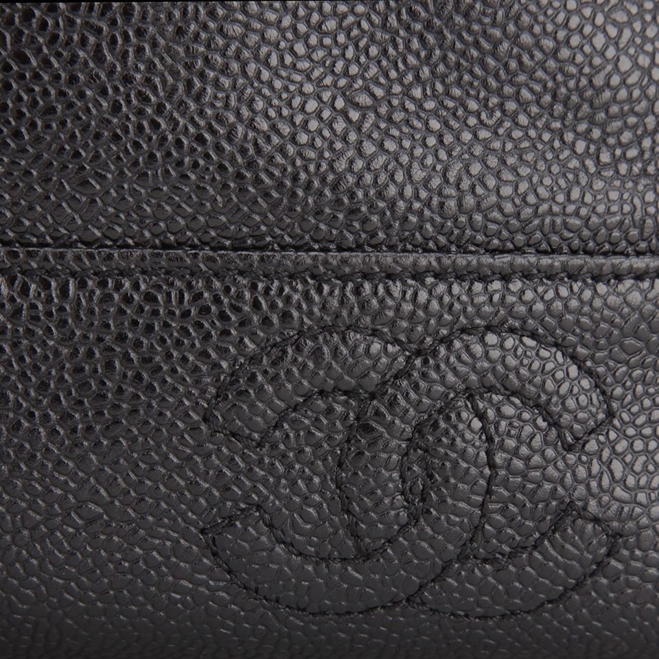 Chanel Vintage Black Caviar Leather Duffle Bag - Black