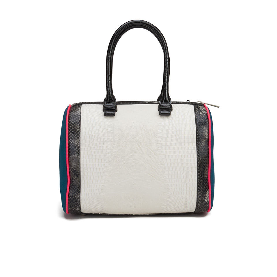 Paul's Boutique Molly Snake Colour Block Bowler Bag - White