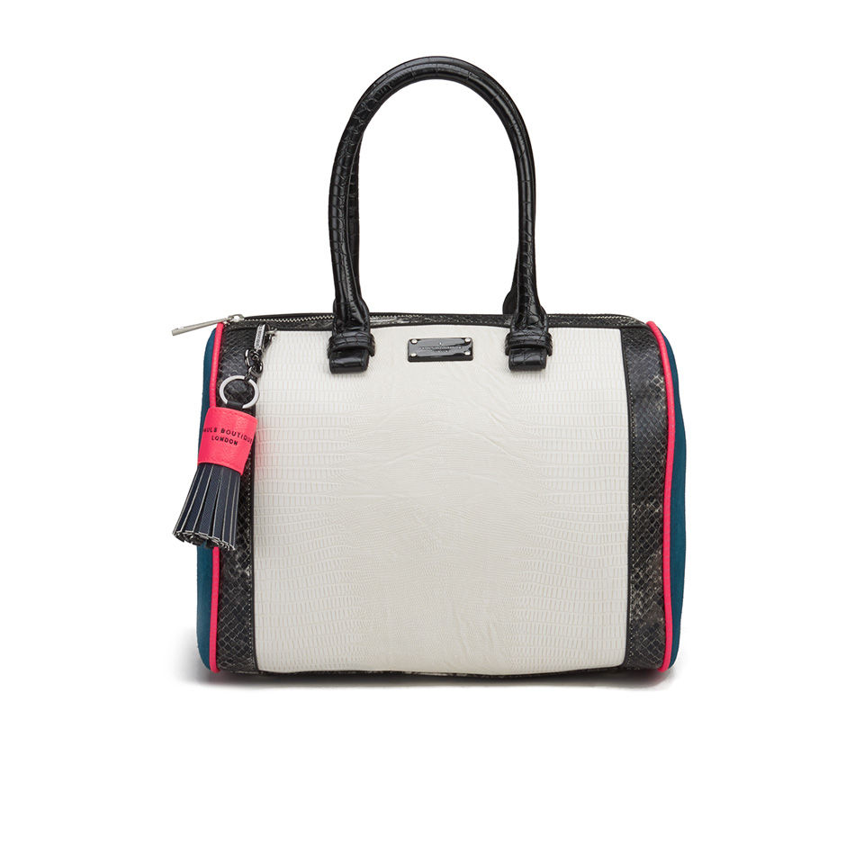 Paul's Boutique Molly Snake Colour Block Bowler Bag - White