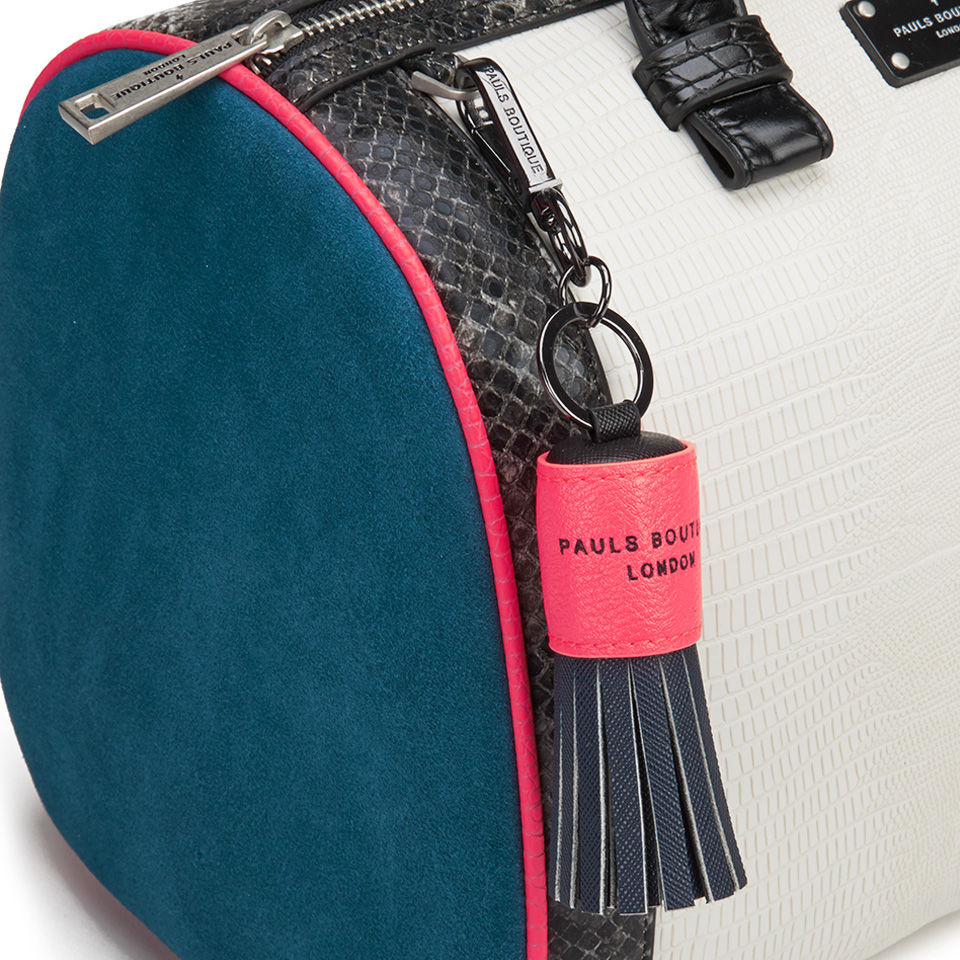 Paul's Boutique Molly Snake Colour Block Bowler Bag - White