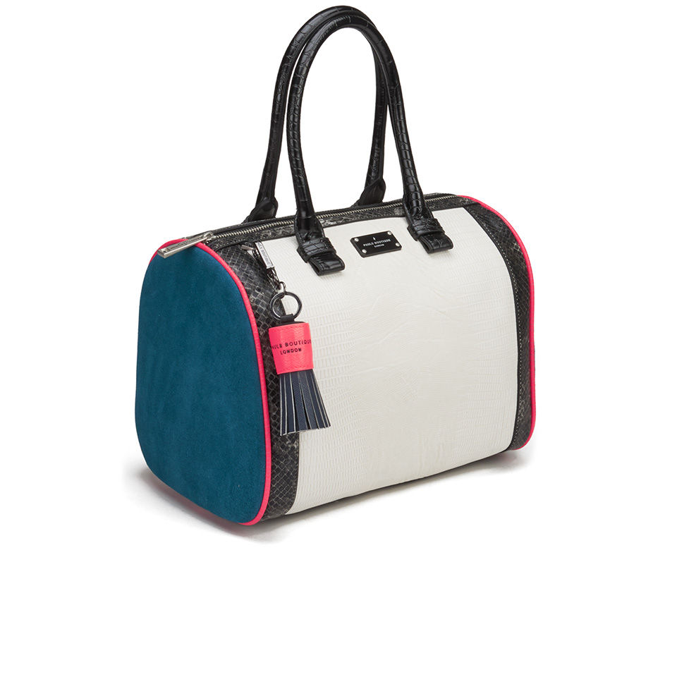 Paul's Boutique Molly Snake Colour Block Bowler Bag - White