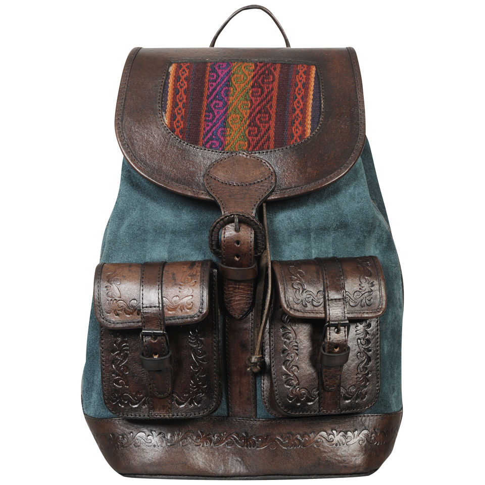 Beara Beara Mochata Leather Backpack Aqua Green