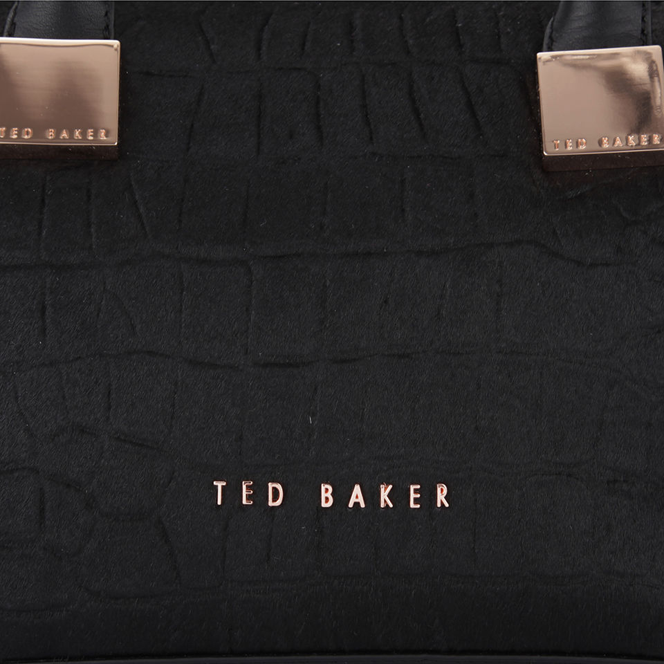 Ted Baker Women's Sampire Textured Exotic Leather Bowler Bag - Black