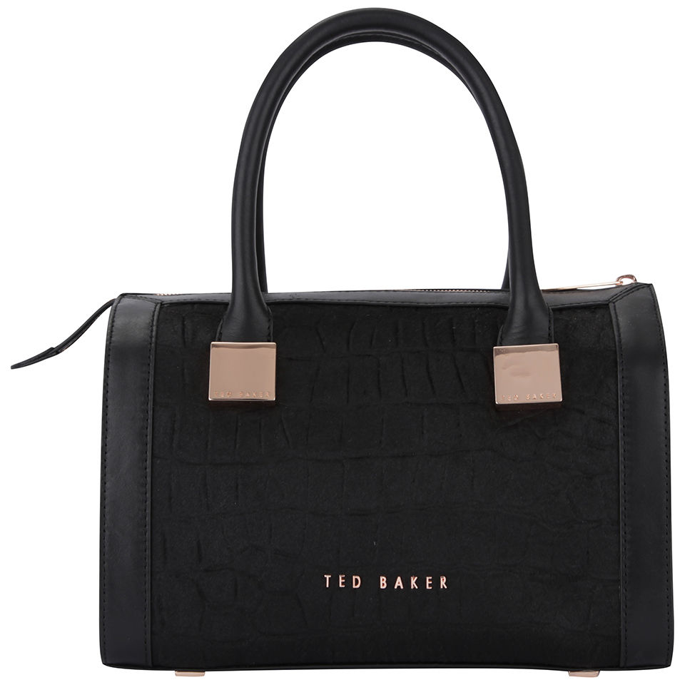 Ted Baker Women's Sampire Textured Exotic Leather Bowler Bag - Black