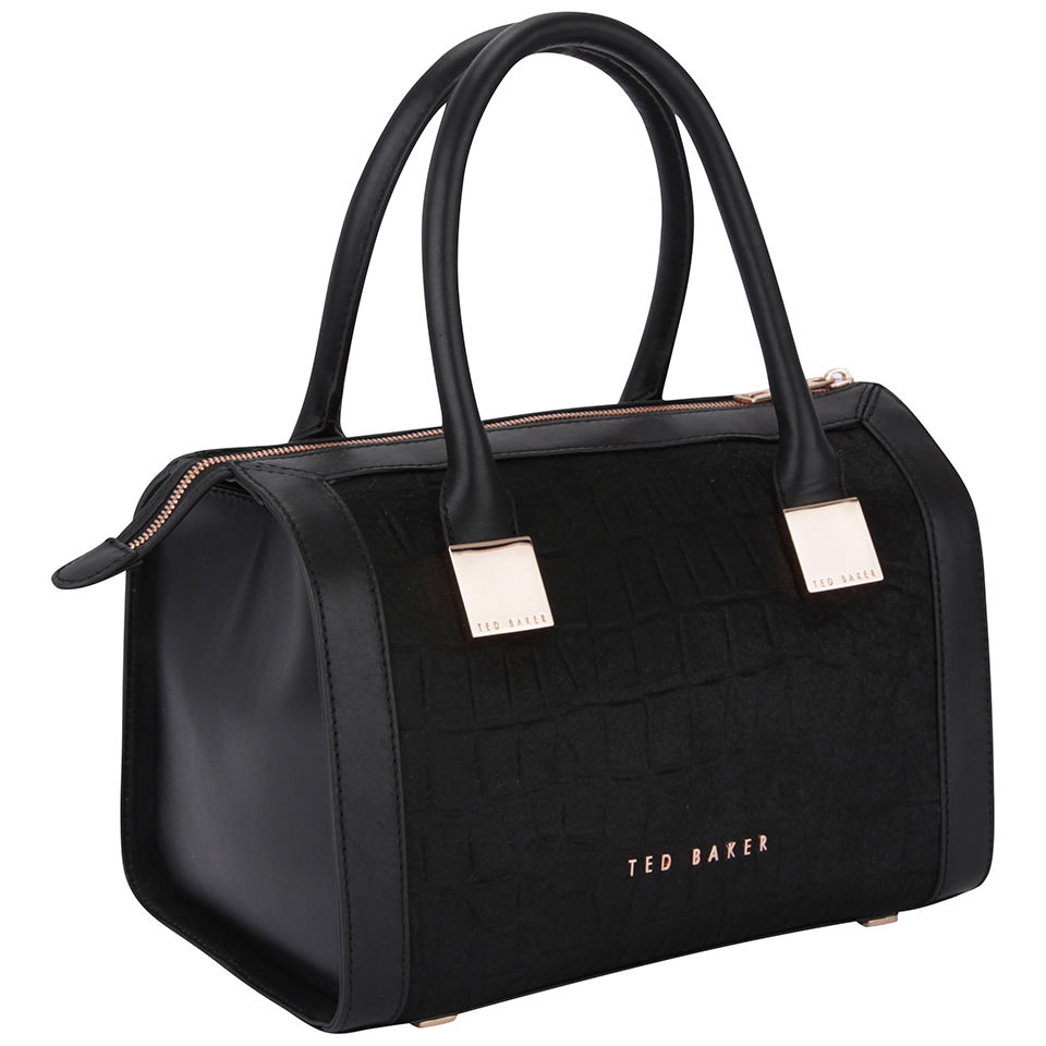 Ted Baker Women's Sampire Textured Exotic Leather Bowler Bag - Black