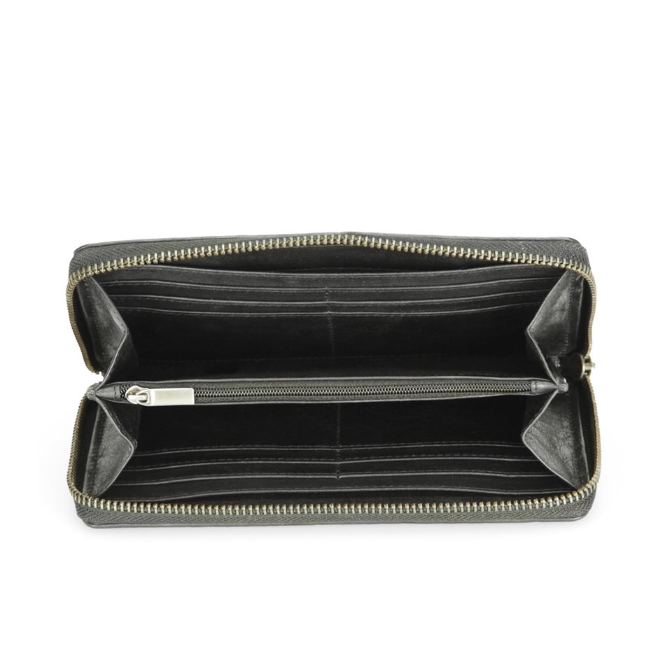 Markberg Women's Viola Zip Top Snake Leather Wallet - Black Snake