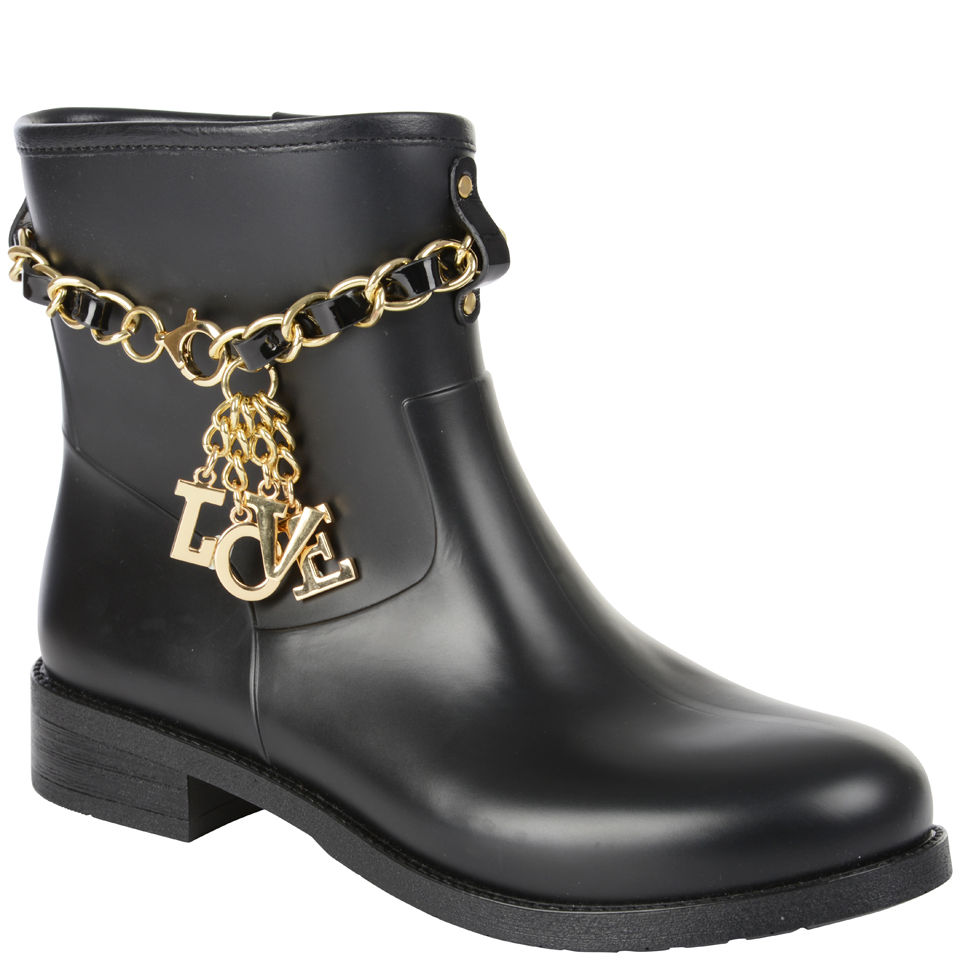 Love Moschino Women s Short Rain Boots Black Allsole
