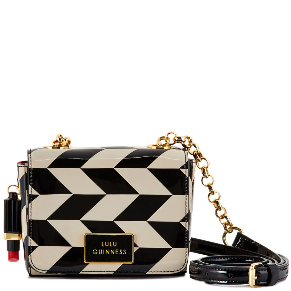 Lulu Guinness Women's Small Verity Chevron Print Patent