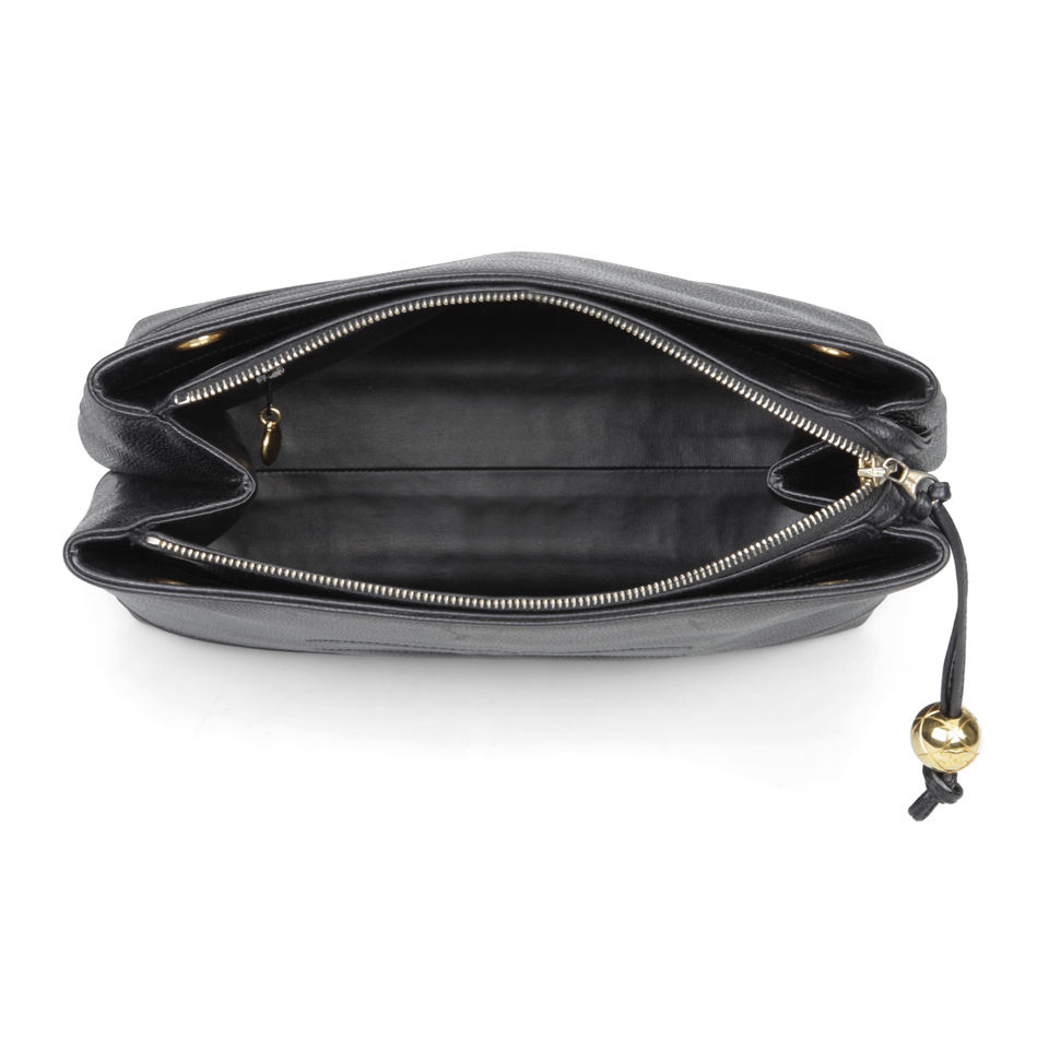 Chanel Vintage Black Caviar Leather Shoulder Tote Bag - Black
