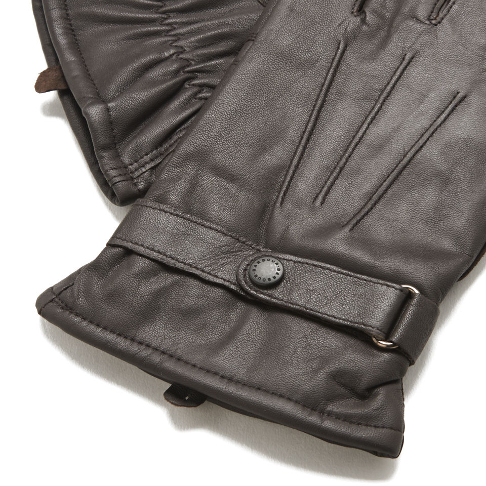 Barbour Burnished Leather Thinsulate Gloves - Dark Brown