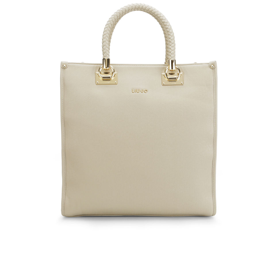 Liu Jo Anna Vertical Plait Strap Tote Bag - Champagne