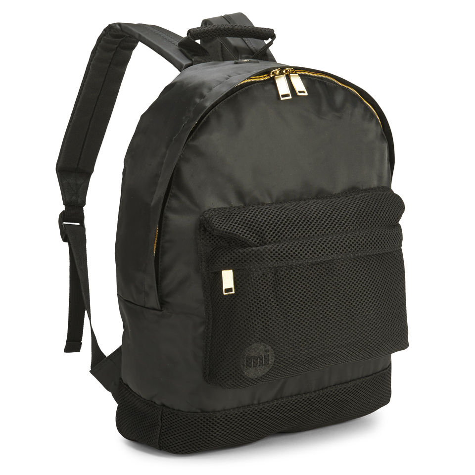 Mi-Pac Gold Satin Mesh Backpack - Black