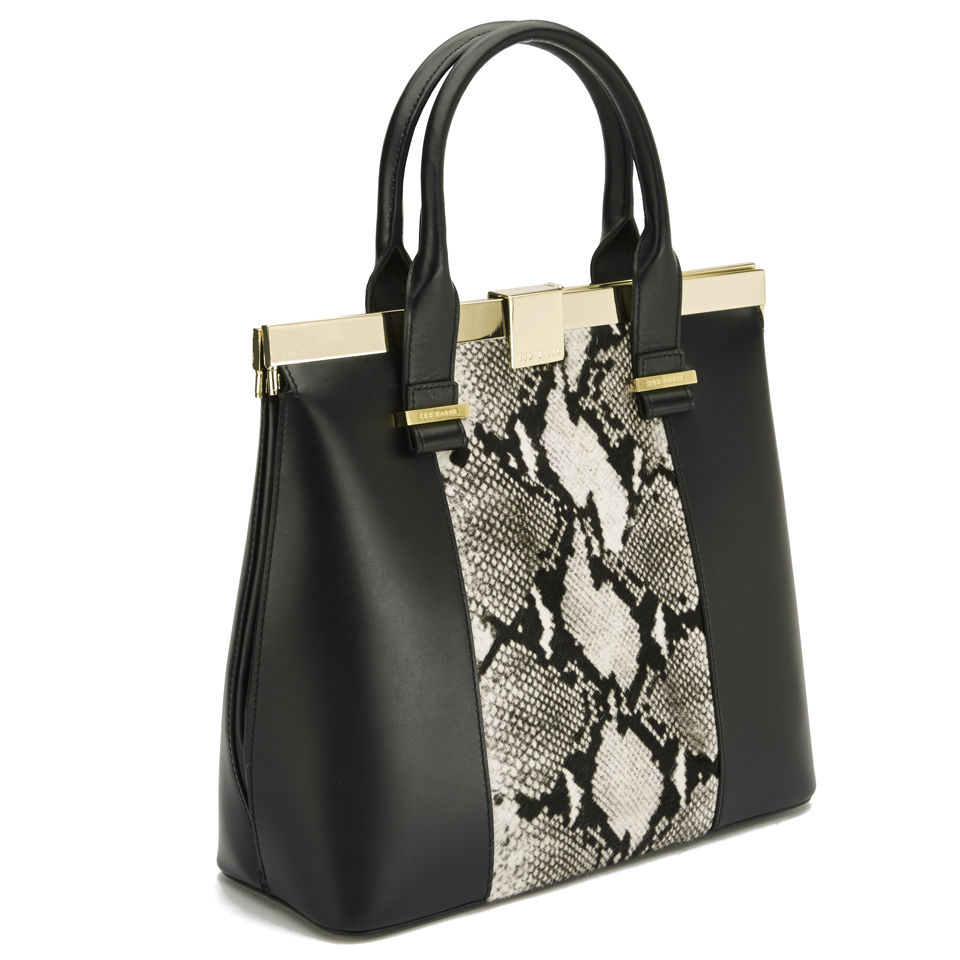 Ted Baker Women's Kitty Square Clasp Exotic Tote Bag - Black