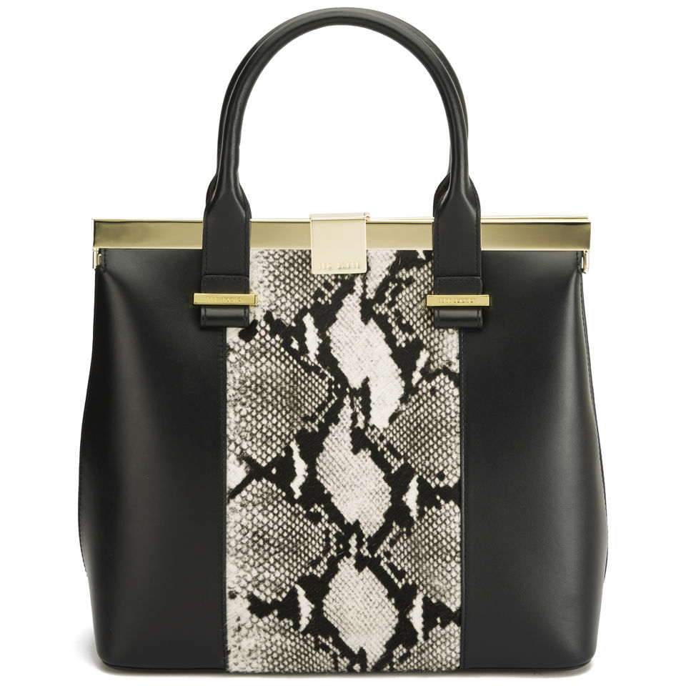 Ted Baker Women's Kitty Square Clasp Exotic Tote Bag - Black