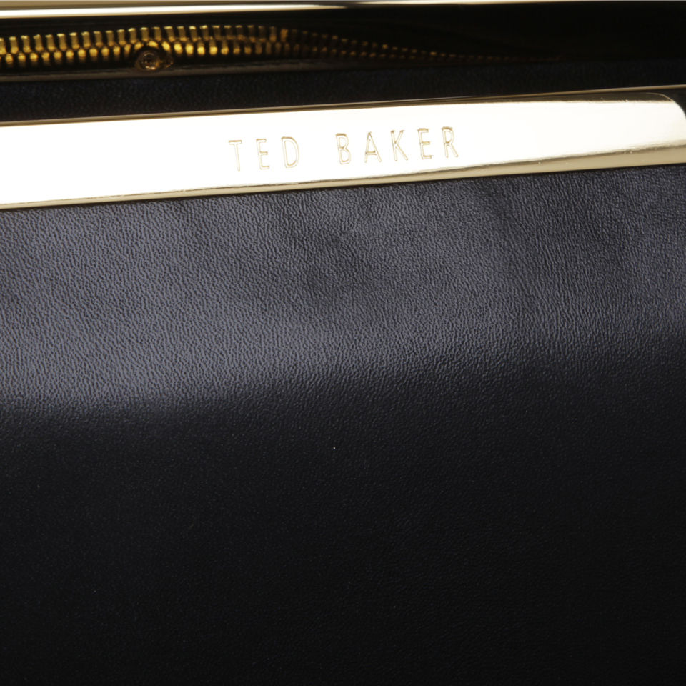 Ted Baker Shapal Leather Metal Bar Tote Bag - Black