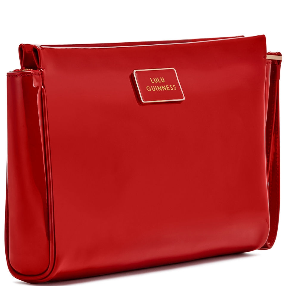 Lulu Guinness Women's Medium Katie Patent Leather Clutch - Red