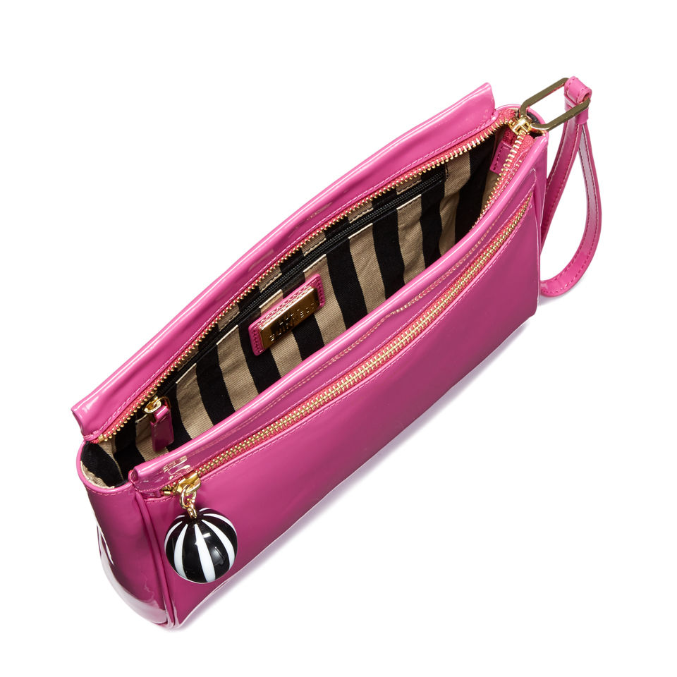 Lulu Guinness Katie Medium Patent Leather Wing Zip Clutch Lulu Guinness Katie Medium Patent Leather Wing Zip Clutch