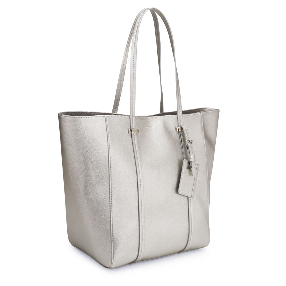 French Connection Aubree Metallic Tote Bag - Silver