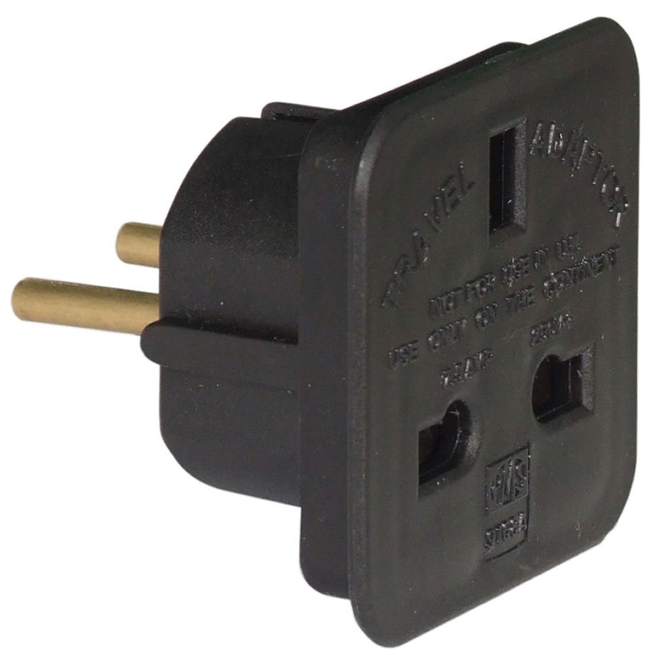 3-2 Pin (UK to European) Adaptor - Black - Bundle Sku