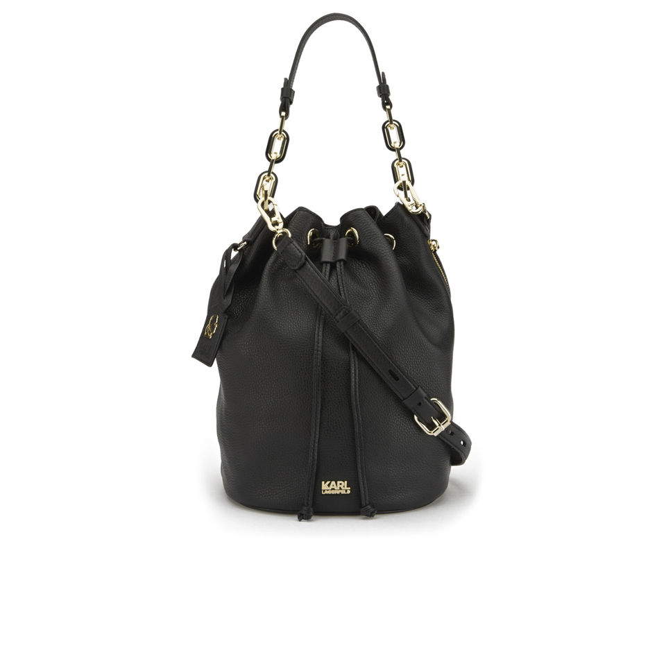 Karl Lagerfeld K/Grainy Drawstring Bag - Black